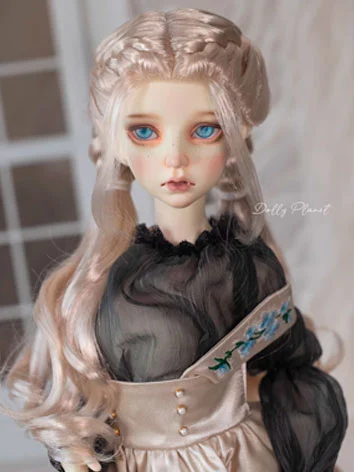 ドール用ウィッグ 編みウィッグ ミルクゴールド 柔らかい糸 SDサイズ用 BJD QQ-133