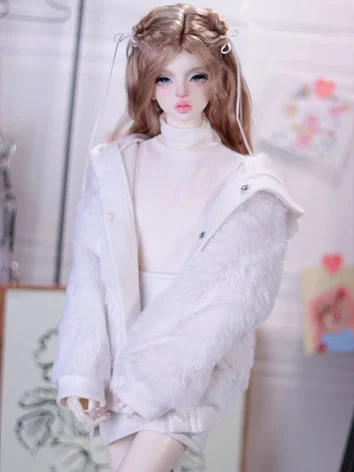 ドール用服 4点セット パーカー ホワイト SD男の子/SD10女の子/POPO68/Loongsoul73cmサイズ人形用T021 BJD