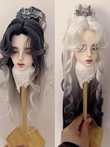 即納ドール用ウィッグ 霜霧 ブラック小顔SDサイズ人形用 球体関節人形用