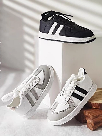 ドール用お靴 スニーカー 運動ブーツ ブラック/グレーMSD/70cmサイズ人形用 球体関節人形用 BJD