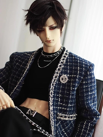 ドール用 上着 コート ダークブルー 男用 ID75サイズ人形用 球体関節人形 BJDDOLL