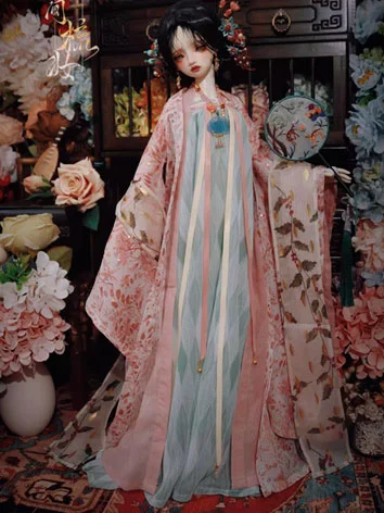 ドール用服 時代服 漢服 ピンク 女の子 MSD/SDサイズ人形用 BJD