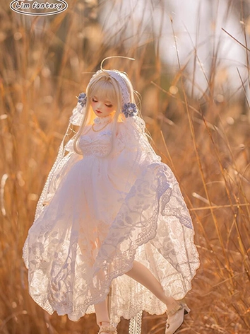 BJDドール用服 ドレス ホワイト 女の子用【小荀香】SDGR/MSD/MDD/熊猫サイズ人形用