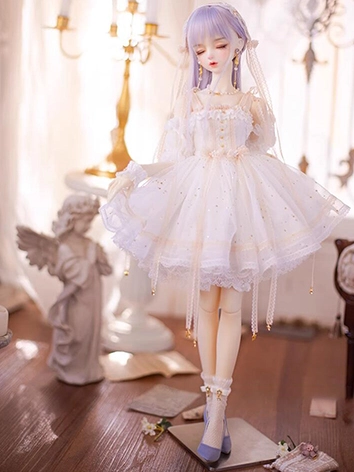 BJDドール用服 ドレス ホワイト 女の子用 SDGR熊猫サイズ人形用