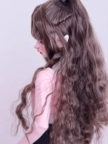 ドール用ウィッグ ロングパーマ ダークコーヒー色 柔らかい糸 MSD/SDサイズ用 BJD