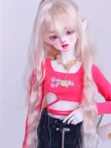 ドール用ウィッグ ロングパーマ ゴールド 柔らかい糸 MSD/SDサイズ用 BJD