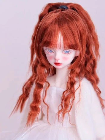 ドール用ウィッグ ミディアム パーマ オレンジ 柔らかい糸 MSD/SDサイズ用 BJD