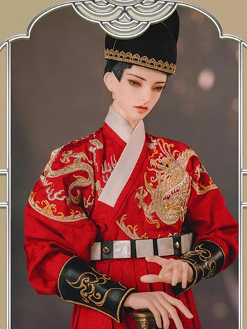 ドール用服 刺繍服 男用 赤色 SD/70cm/74cmサイズ人形用 球体関節人形 BJD