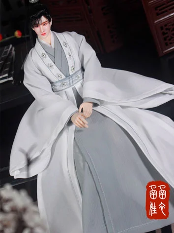 ドール用服 時代服 漢服 男性用 ホワイト YOSD/MSD/Loong Soul73サイズ人形用 BJD
