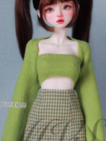 ドール用服 2点セット トップス ブラック グリーン ベージュ MSDサイズ人形用 球体関節人形