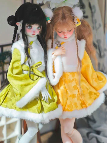 ドール用服 衣装セット イエロー ブルー ピンク グリーン MSDサイズ人形用 球体関節人形 染春枝