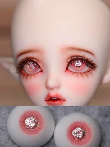 ドール用アイ 石膏アイ ピンク 8mm/12mm/14mm/16mm/18mm BJD 【A17】