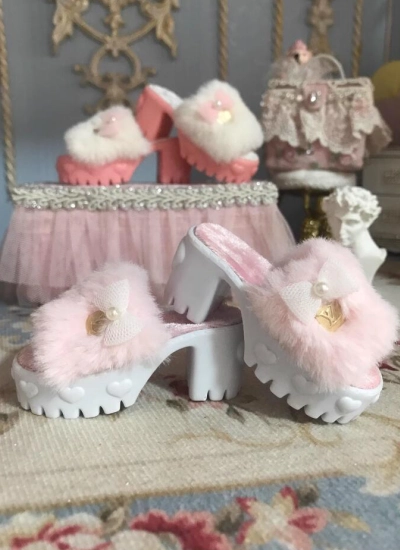 ドール用お靴 スリーパー ピンク SDサイズ用 球体関節人形 BJD