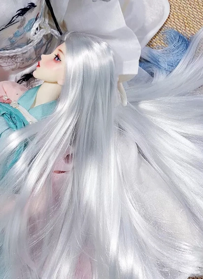 ドール用ウィッグ ストレート ブラック/ゴールド/グレー/シルバー/ブラウン/パープル/オレンジ/ピンク SD/小顔SD/MSD/YOSDサイズ人形用 BJD