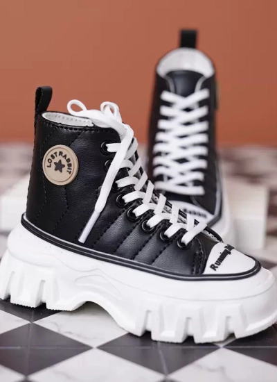 即納 ドール用お靴 厚底ブーツ ブラック ID75サイズ人形用 球体関節人形 BJD