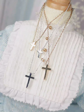 ドール用ネックレス 小物 十字架 シルバー ゴールド 幼SD/MSD/SD/サイズ人形用 BJD