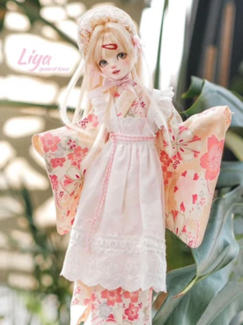 BJD ドール用服 和風衣装セット 浴衣風『莉娅 Liya』 女の子用 1/4 MSDサイズ人形用