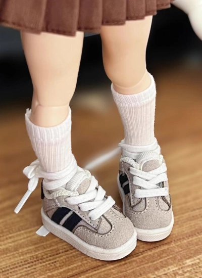 ドール用お靴 ブラック/グレー スニーカー MSD/YOSDサイズ人形用 球体関節人形 BJD