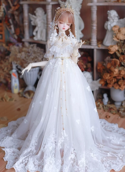 ドール用服 ドレス 洋服 ホワイト 女の子用 SD10/SD13サイズ用 球体関節人形 BJD