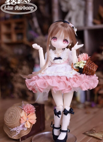 ドール用服 ワンピース 洋服 ピンク 女の子用 YOSDサイズ用 球体関節人形 BJD
