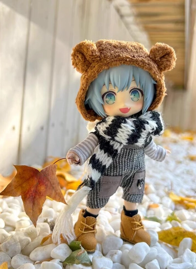 オビツ用服 ドール 人形 パンツ オーバーオール ブルー/ブラック/ベージュ 11cm OB11 1/12サイズ