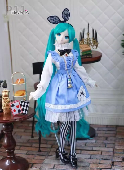 ドール用服 洋服 ワンピース Alice 女の子用 ブルー SD/DDサイズ人形用 球体関節人形 BJD