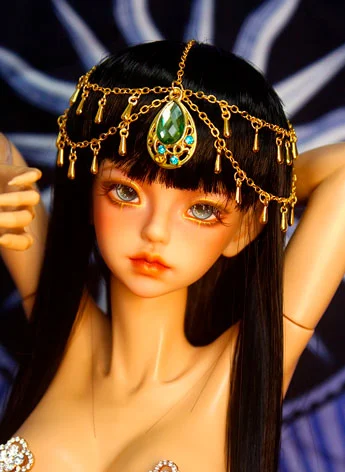 ドール用 額用チェーン グリーン ヘアドレス MSD/SD/70サイズ人形用 BJD DOLL