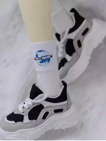 ドール用お靴 スニーカー 運動靴 パープル+ピンク ブラック+グレー  75cm/70cm/SDサイズ人形用 球体関節人形 BJD