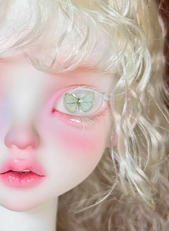 ドール用アイ 蝶々模様 レジンアイ グリーン 12mm/14mm/16mm/18mmサイズ人形用 BJD 【H-03】