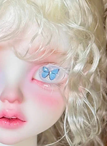 ドール用アイ 蝶々模様 レジンアイ ブルー 12mm/14mm/16mm/18mmサイズ人形用 BJD 【H-04】