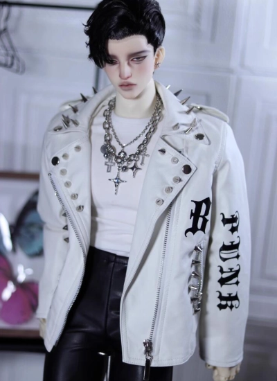 ドール用服 ジャケット ホワイト/ブラック Loong Soul73/ID75サイズ人形用 球体関節人形用 BJD