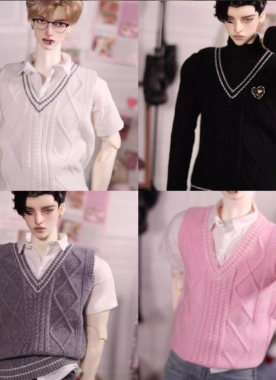 ドール用服 ベスト ホワイト/ブラック/ピンク/グレー MSD/73cmサイズ人形用 球体関節人形用 BJD