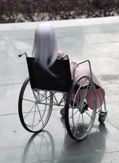 ドール用車椅子 撮影道具 鉄製 ブラック ID75サイズ人形用 球体関節人形用 BJDDOLL