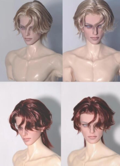 ドール用 パーマ ゴールド/ワインレッド/ダークブルー 小顔SD/SDサイズ人形用 BJD