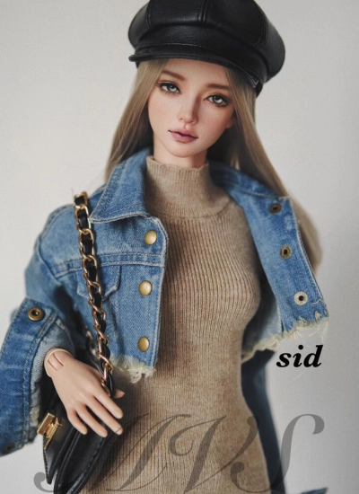 ドール用服 上着 コート ブルー 女の子用 SDサイズ人形用 球体関節人形