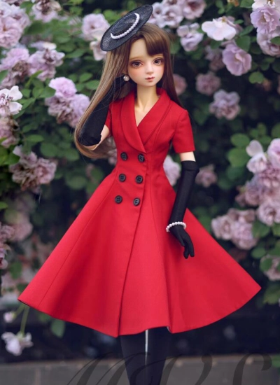 ドール用ドレス ブラック/レッド/ブルー 女の子用 SDサイズ 球体関節人形 BJD