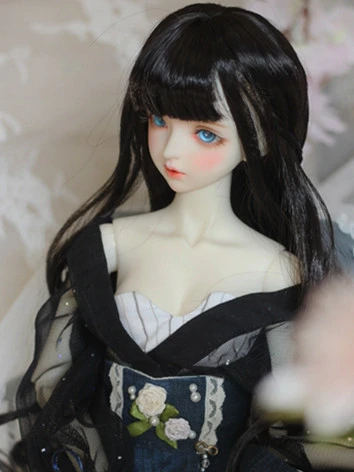 激安 BJDドール用 ウィッグ ロング カール 柔らかい高温糸 ブラック色 YOSD/MSD/SDサイズ人形用