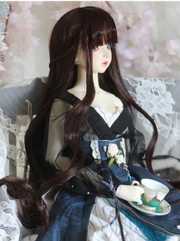 激安 BJDドール用 ウィッグ ロング カール 柔らかい高温糸 ダークブラウン YOSD/MSD/SDサイズ人形用