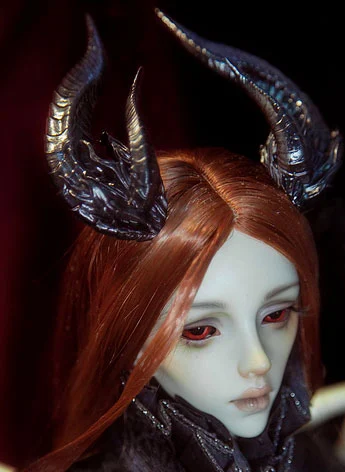 ドール用悪魔角 樹脂 半透明 ホワイト ブラック SD/MSD/YOSDサイズ用 BJD