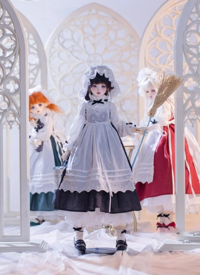 ドール用ドレス 洋服 MSDサイズ人形用 ブラック/ワインレッド/グリーン 球体関節人形用 BJDDOLL