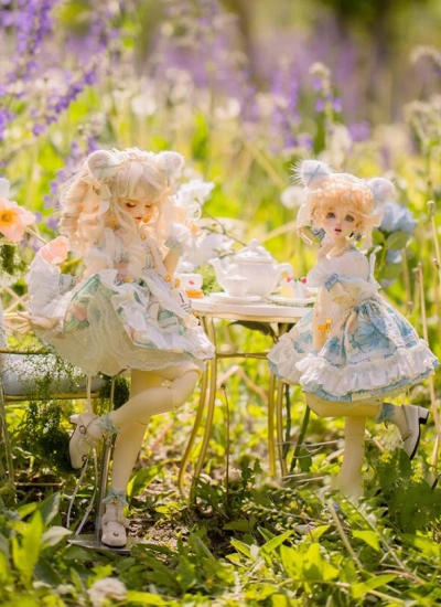 ドール用ドレス 洋服 MSDサイズ人形用 ブルー/グリーン 球体関節人形用 BJDDOLL