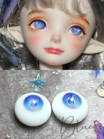 BJD ドール用アイ 樹脂＋石膏アイ 『水』 ブルー 10mm/12mm/14mm/16mm/18mm