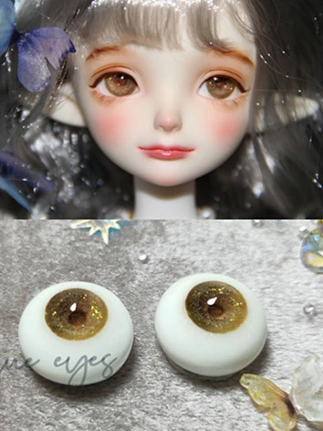 BJD ドール用アイ 樹脂＋石膏アイ 『月』 ブラウン 10mm/12mm/14mm/16mm/18mm
