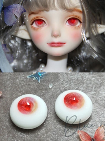 BJD ドール用アイ 樹脂＋石膏アイ『花』レッド 10mm/12mm/14mm/16mm/18mm