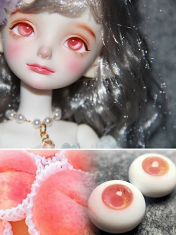 BJD ドール用アイ 樹脂＋石膏アイ『蜜桃初恋』ピンク 10mm/12mm/14mm/16mm/18mm
