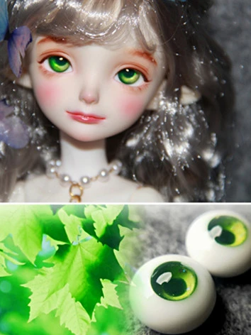 BJD ドール用アイ 樹脂＋石膏アイ『盛夏梧桐』グリーン 10mm/12mm/14mm/16mm/18mm