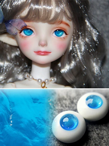 BJD ドール用アイ 樹脂＋石膏アイ『蔚蓝之境』ブルー 10mm/12mm/14mm/16mm/18mm