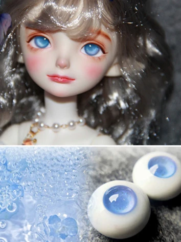 BJD ドール用アイ 樹脂＋石膏アイ『気泡海塩』ブルー 10mm/12mm/14mm/16mm/18mm