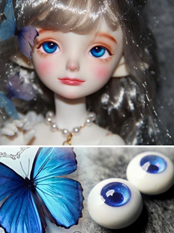 BJD ドール用アイ 樹脂＋石膏アイ『大藍闪蝶』ブルー 10mm/12mm/14mm/16mm/18mm