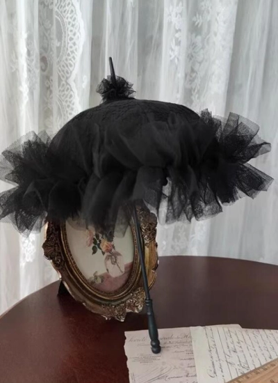 ドール用傘 長い柄 SD/MSDサイズ人形用 ブラック 撮影道具